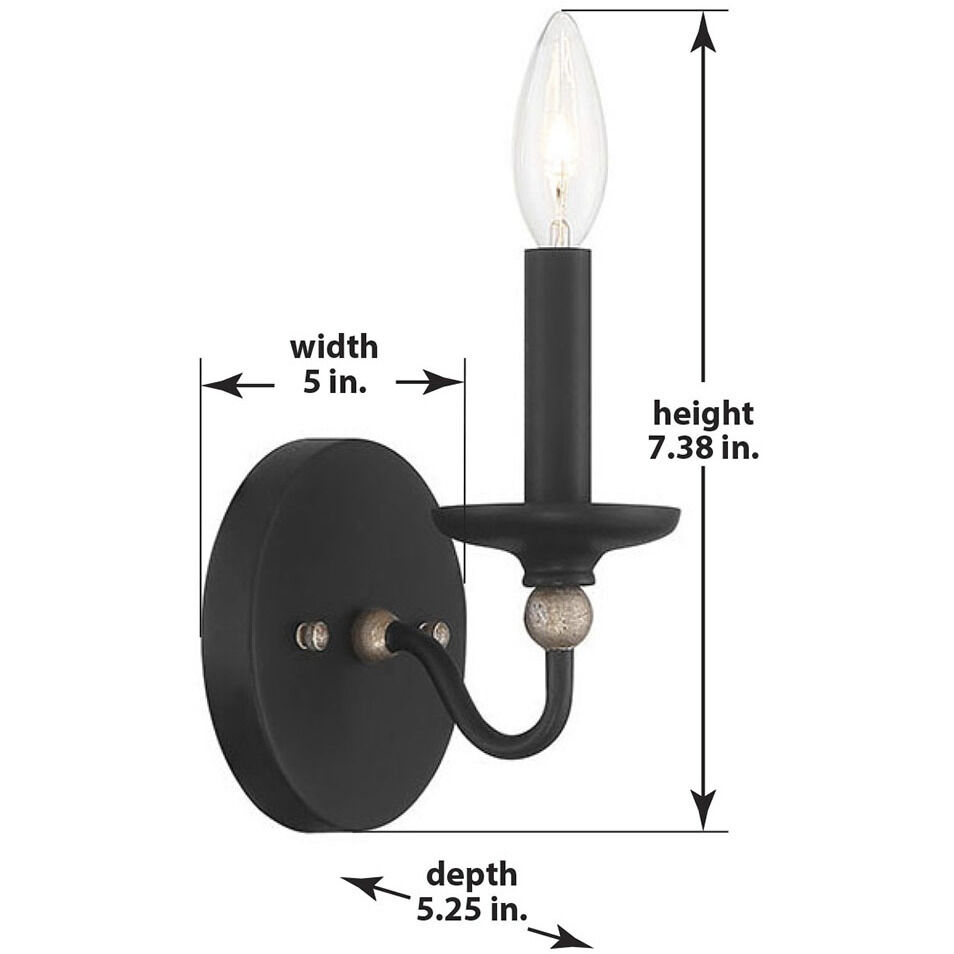 Westchester County 1 Light 5 inch Sand Coal/Skyline Gold Leaf Wall Sconce Wall Light