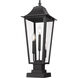 Gannon 3 Light 27.75 inch Black Outdoor Pier Mounted Fixture in G9