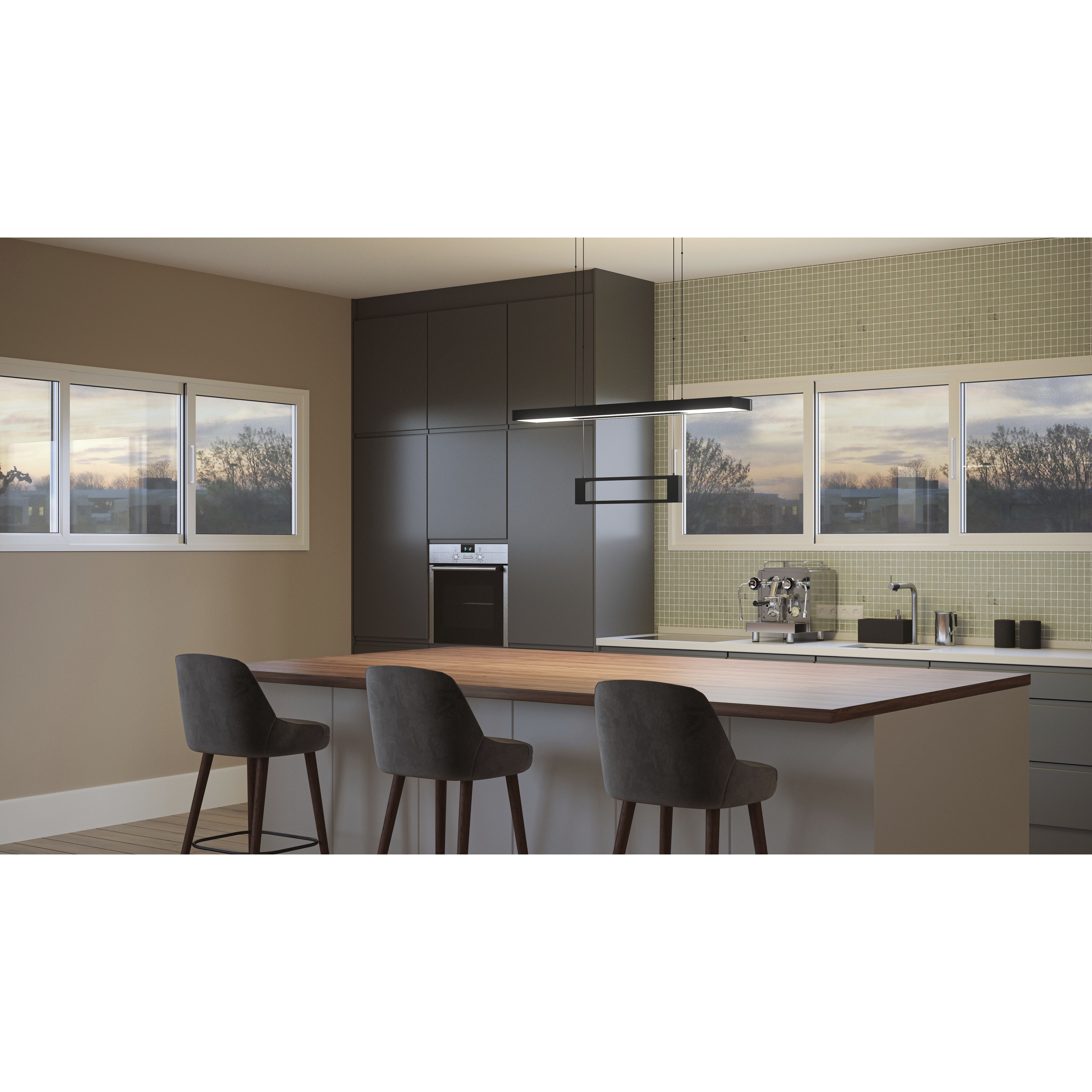 Sylvanus LED 38 inch Matte Black Island Light Ceiling Light