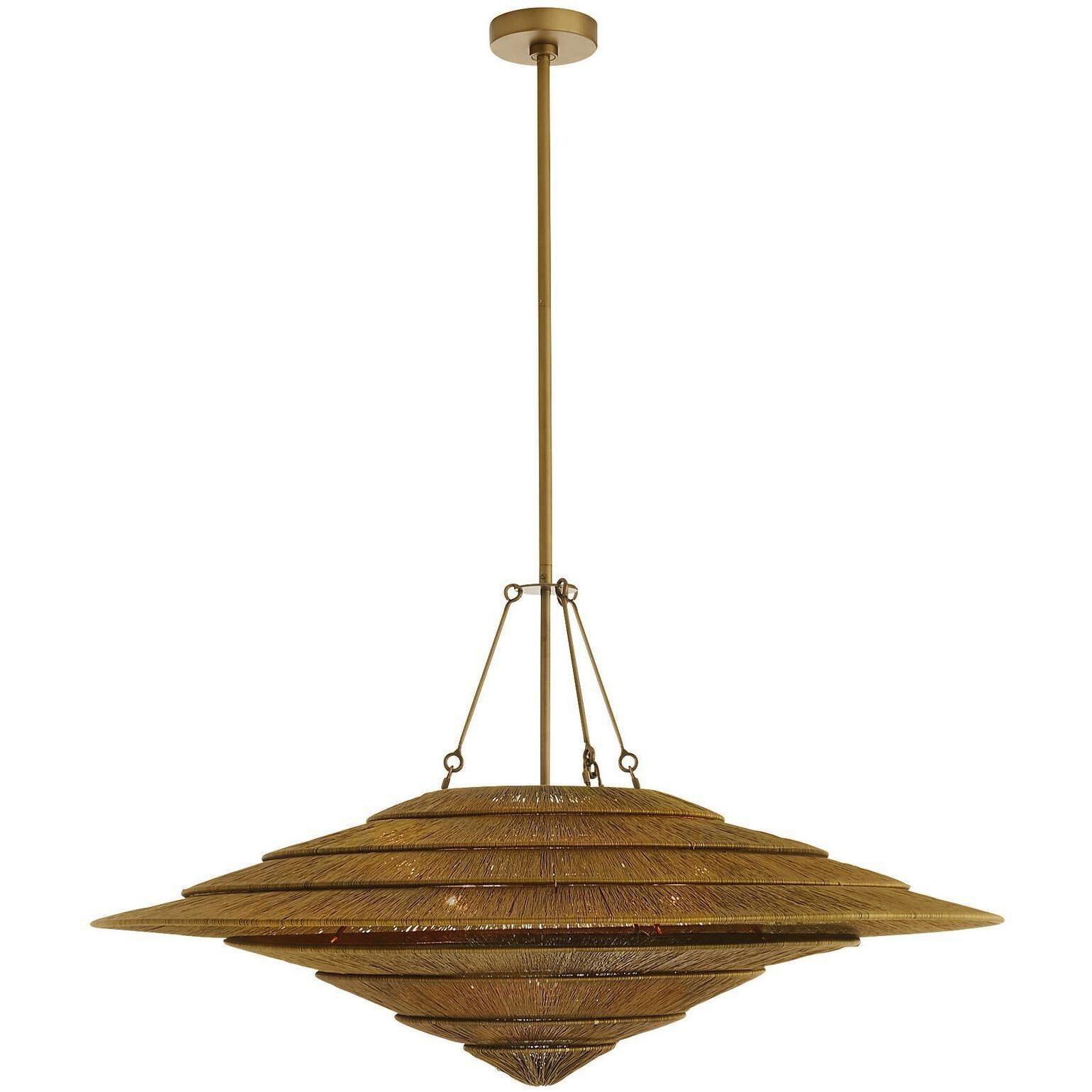 Lexa 3 Light 40 inch Vintage Brass Pendant Ceiling Light