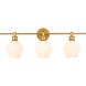 Rochester 3 Light 28 inch Brass Wall sconce Wall Light