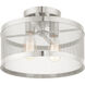 Industro 2 Light 13 inch Brushed Nickel Semi Flush Ceiling Light