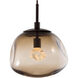 Nova LED LED 10 inch Novel Brass Pendant Ceiling Light in 3000K LED, Zircon Inner - Smoke Outer