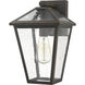 Talbot 1 Light 13.25 inch Oil Rubbed Bronze Outdoor Wall Light in Seedy Glass