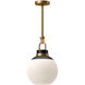 Alora Mood Copperfield 1 Light 11.88 inch Aged Gold Pendant Ceiling Light in Matte Opal Glass
