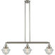 Franklin Restoration Small Oxford LED 40 inch Brushed Satin Nickel Island Light Ceiling Light in Seedy Glass, Franklin Restoration
