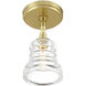 Gregory 1 Light 5 inch Aged Brass Semi Flush Ceiling Light