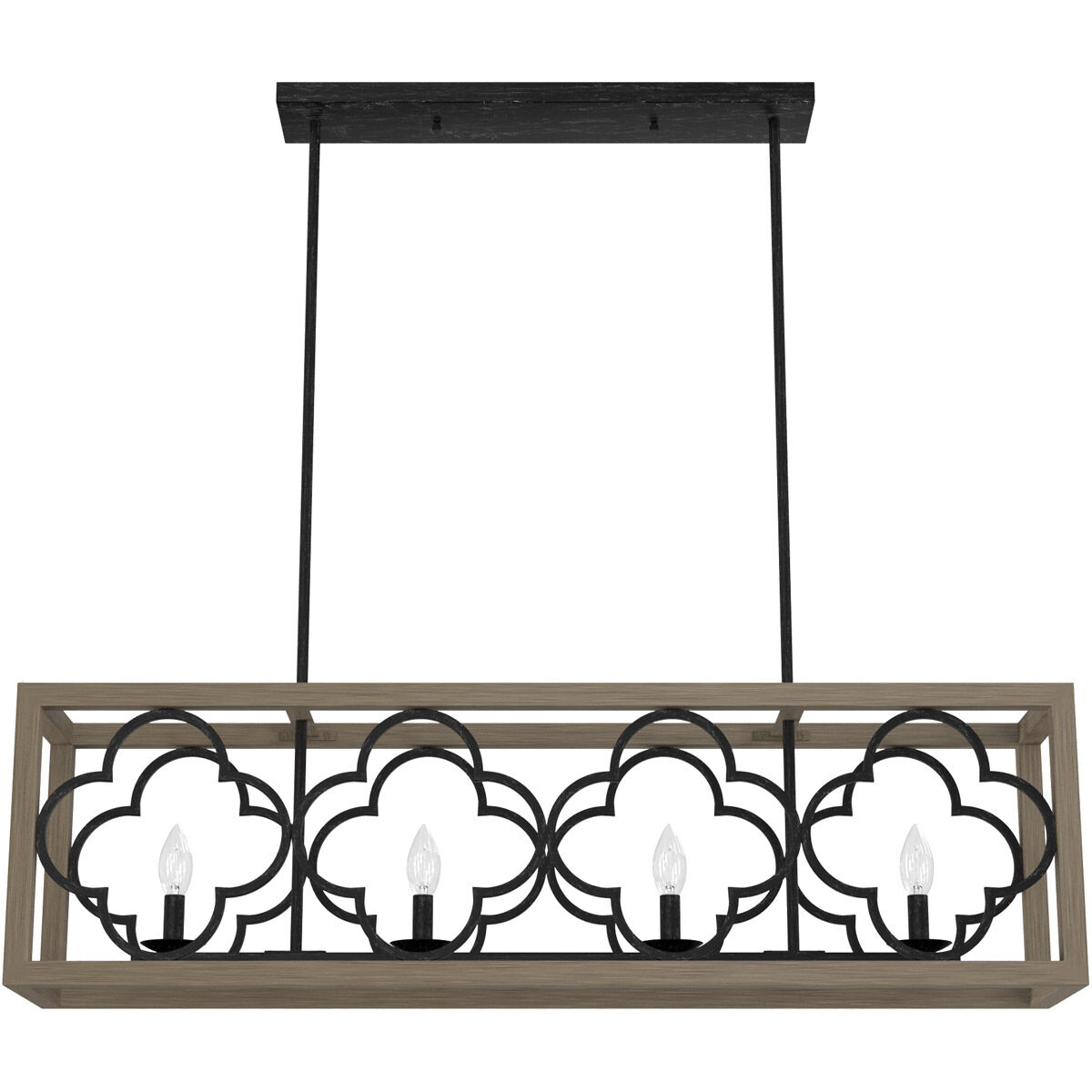 Gablecrest 4 Light 44 inch French Oak Linear Chandelier Ceiling Light