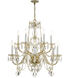 Traditional Crystal 12 Light 31 inch Polished Brass Chandelier Ceiling Light in Clear Spectra