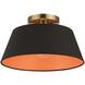 Palma 1 Light 13 inch Antique Brass Semi-Flush Mount Ceiling Light