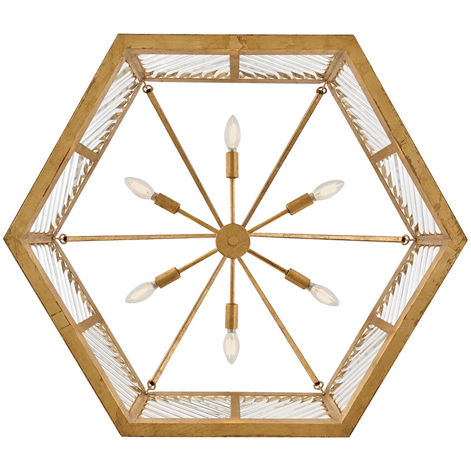 Lisa McDennon Sura 6 Light 35 inch Distressed Brass Chandelier Ceiling Light, Drum