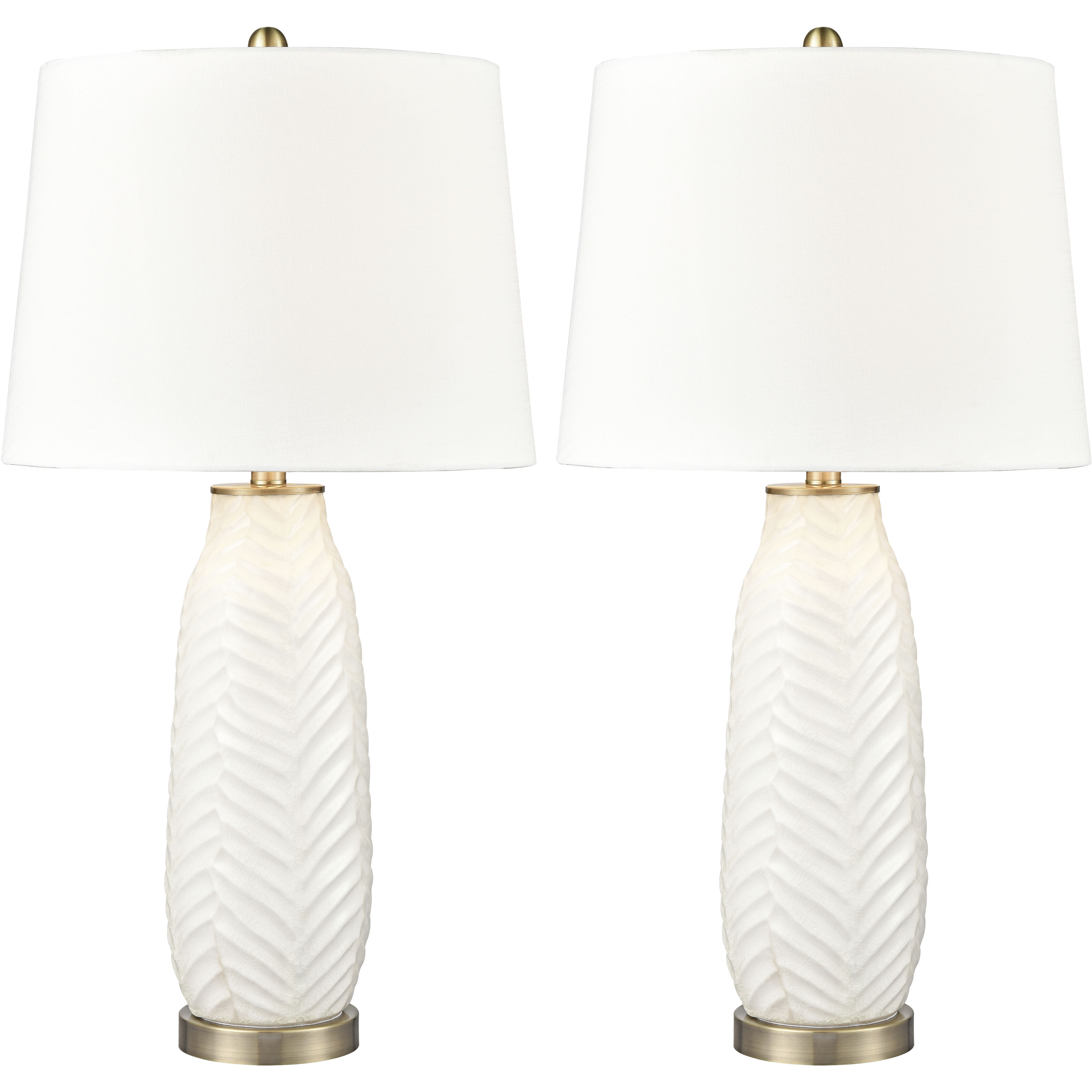 Bynum 29 inch 150 watt White with Brushed Steel Table Lamp Portable Light, Set of 2