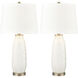 Bynum 29 inch 150 watt White with Brushed Steel Table Lamp Portable Light, Set of 2