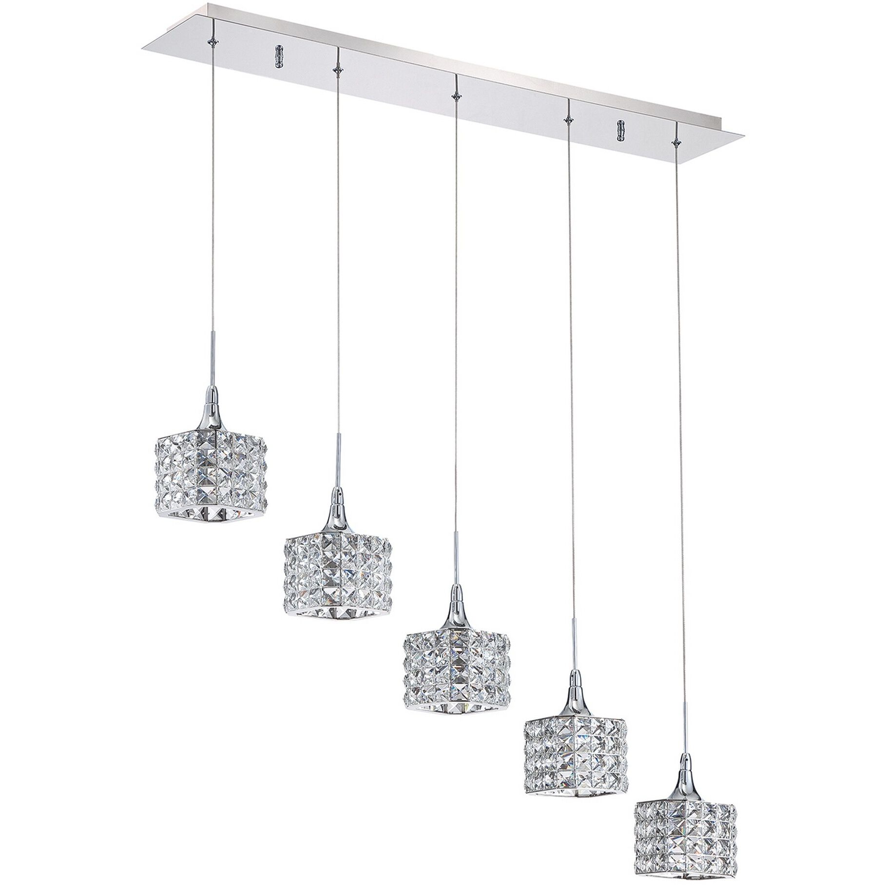 Shimera 5 Light 34 inch Chrome Pendant Ceiling Light