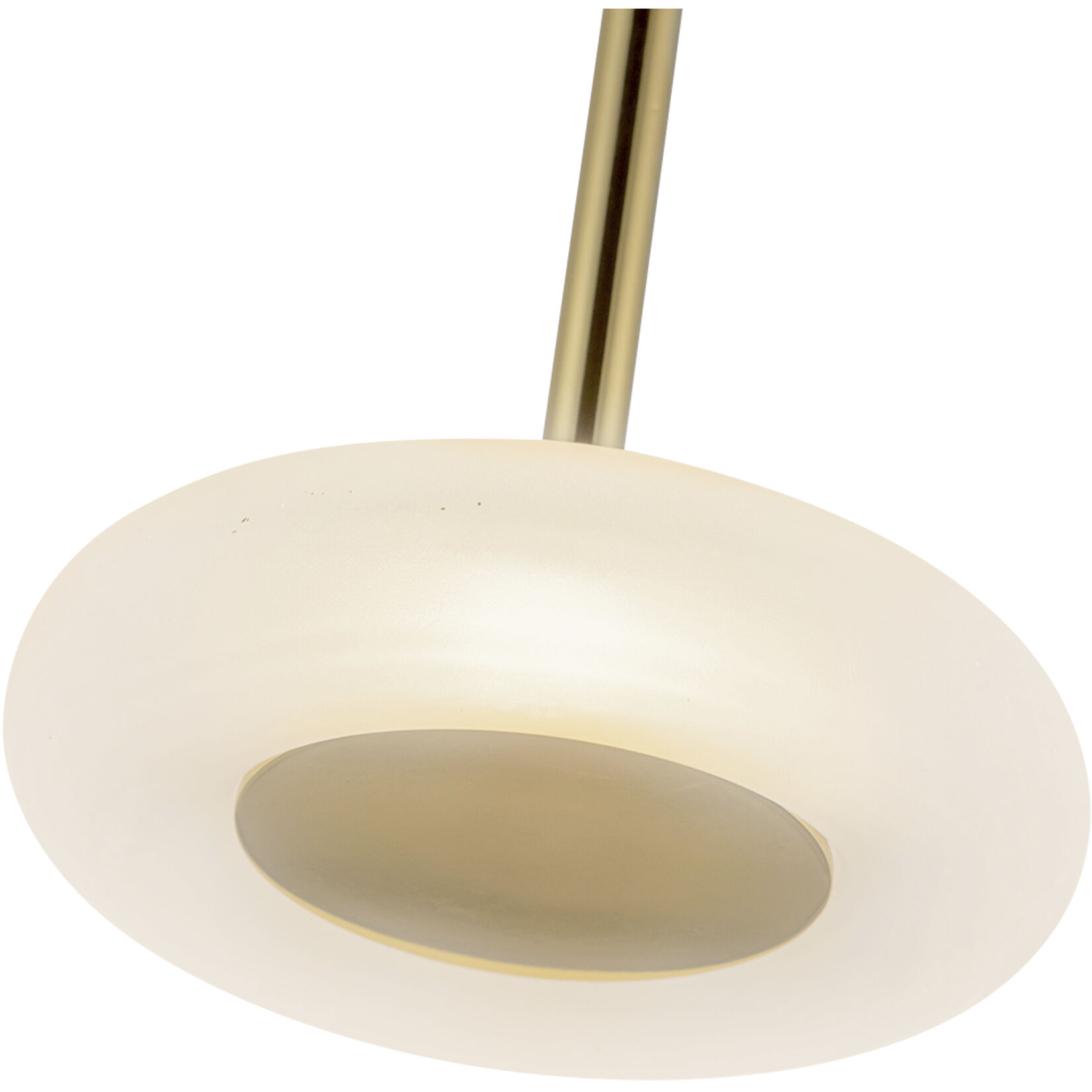 Stephord Pendant Ceiling Light in Frosted Glass Shade, Metallic Brass