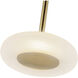 Stephord Pendant Ceiling Light in Frosted Glass Shade, Metallic Brass