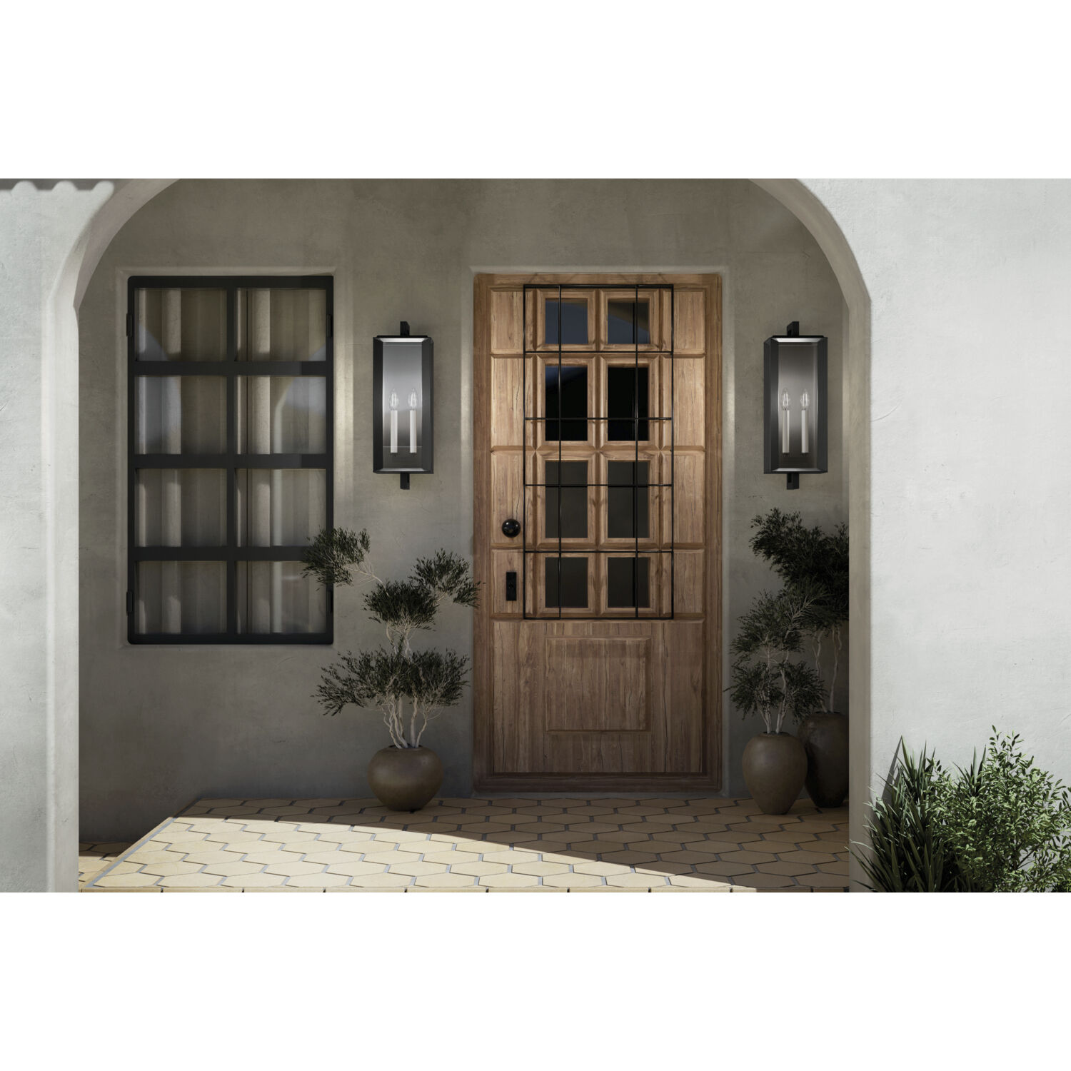 Kroft 2 Light 28 inch Black Textured Outdoor Wall, X-Large