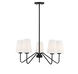 Mid-Century 5 Light 25.75 inch Matte Black Chandelier Ceiling Light
