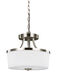 Hettinger 2 Light 13.25 inch Brushed Nickel Convertible Pendant Semi-Flush Ceiling Light