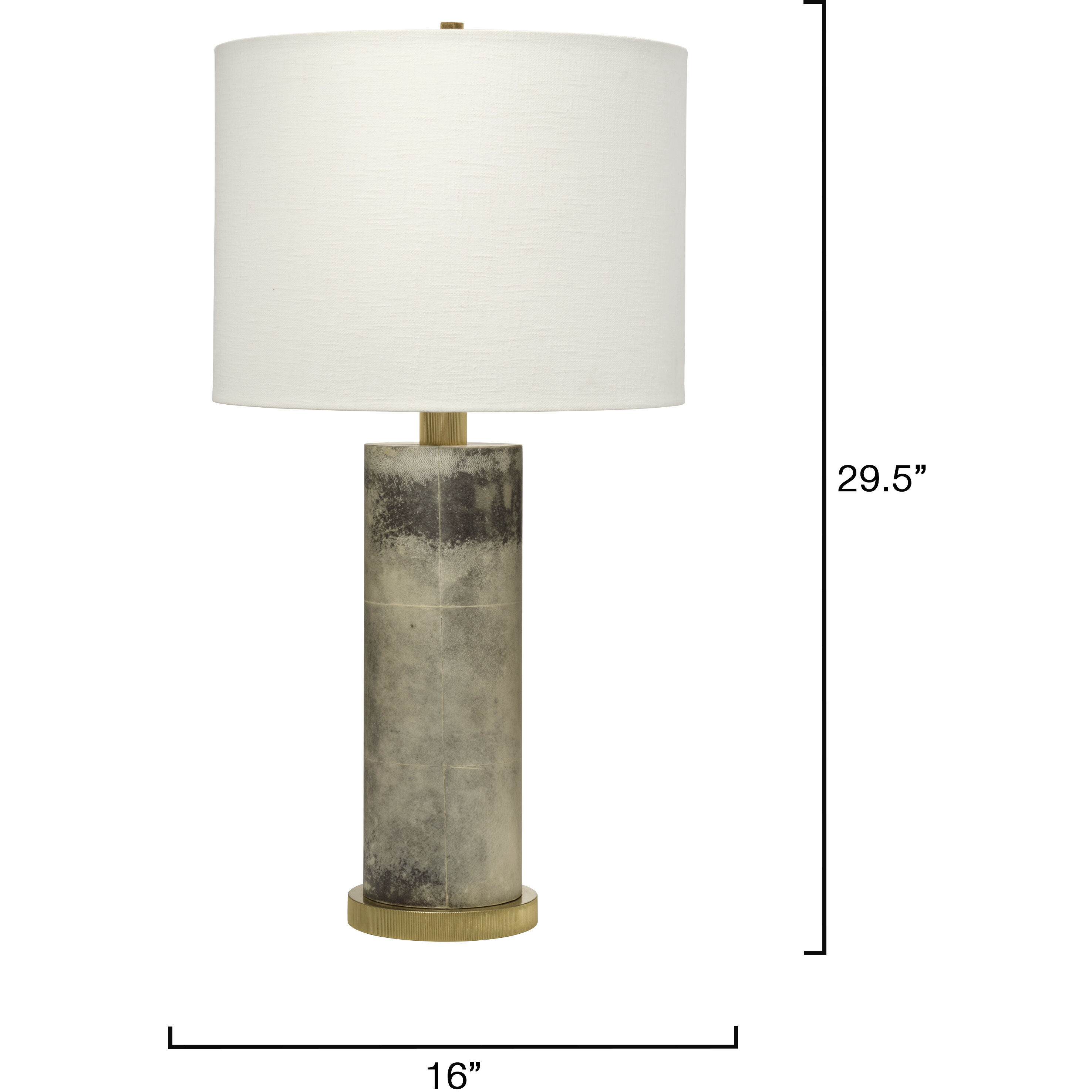 Rivet 15.5 inch 60 watt Grey Vellum Table Lamp Portable Light, Inline