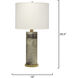 Rivet 15.5 inch 60 watt Grey Vellum Table Lamp Portable Light, Inline