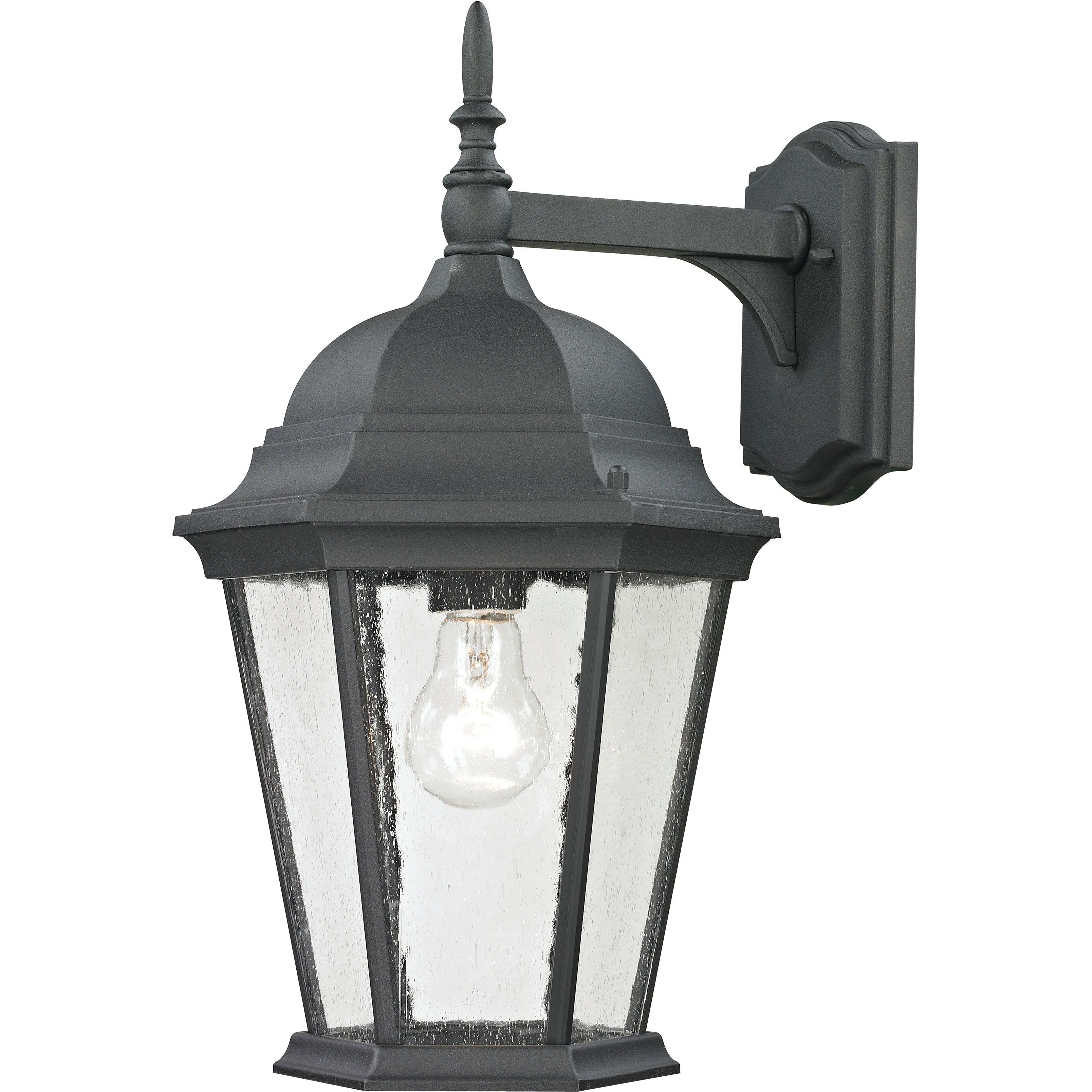 Temple Hill 1 Light 16 inch Matte Textured Black Outdoor Wall Sconce