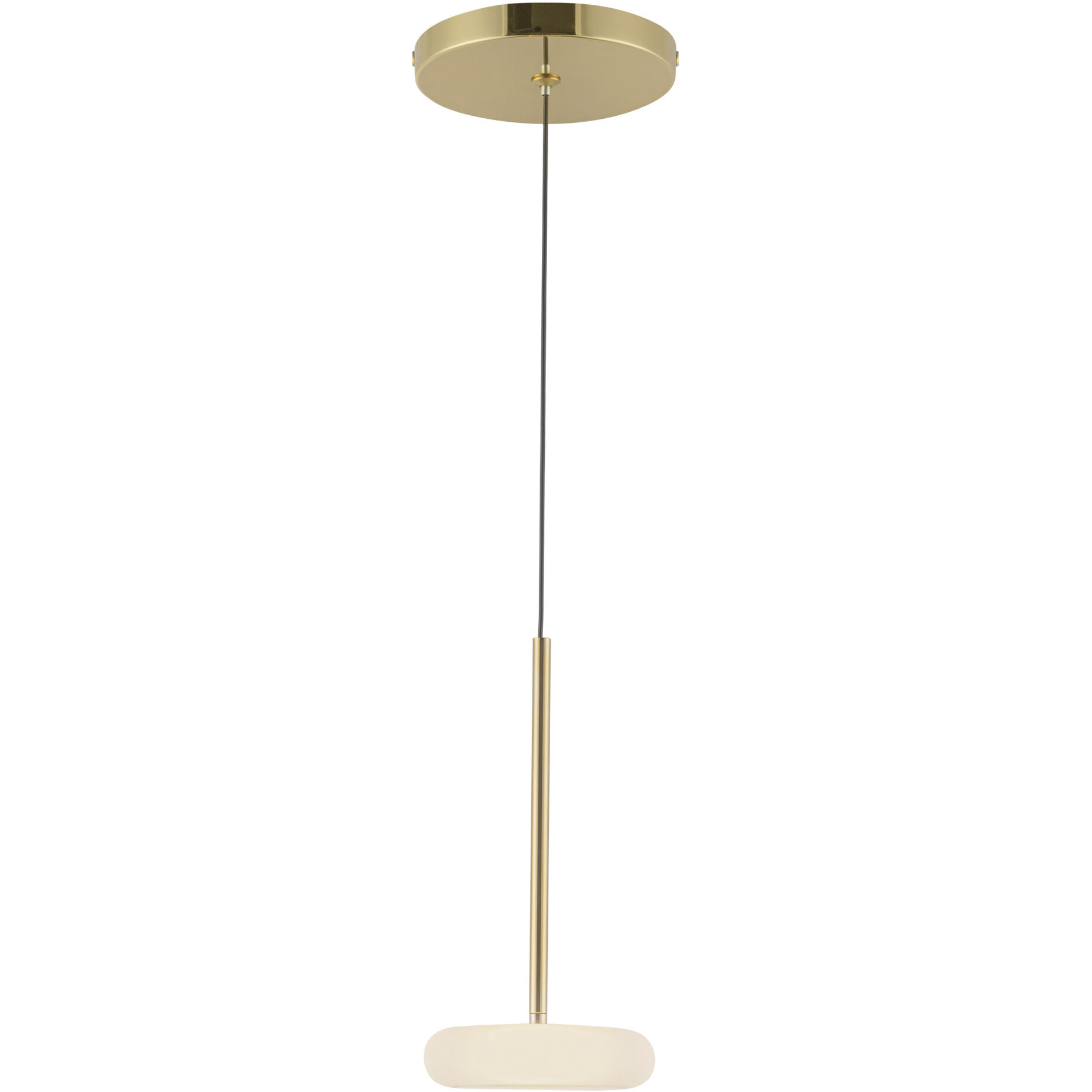 Stephord Pendant Ceiling Light in Frosted Glass Shade, Metallic Brass