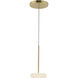 Stephord Pendant Ceiling Light in Frosted Glass Shade, Metallic Brass