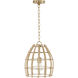 Wren 1 Light 12 inch Matte Brass Pendant Ceiling Light