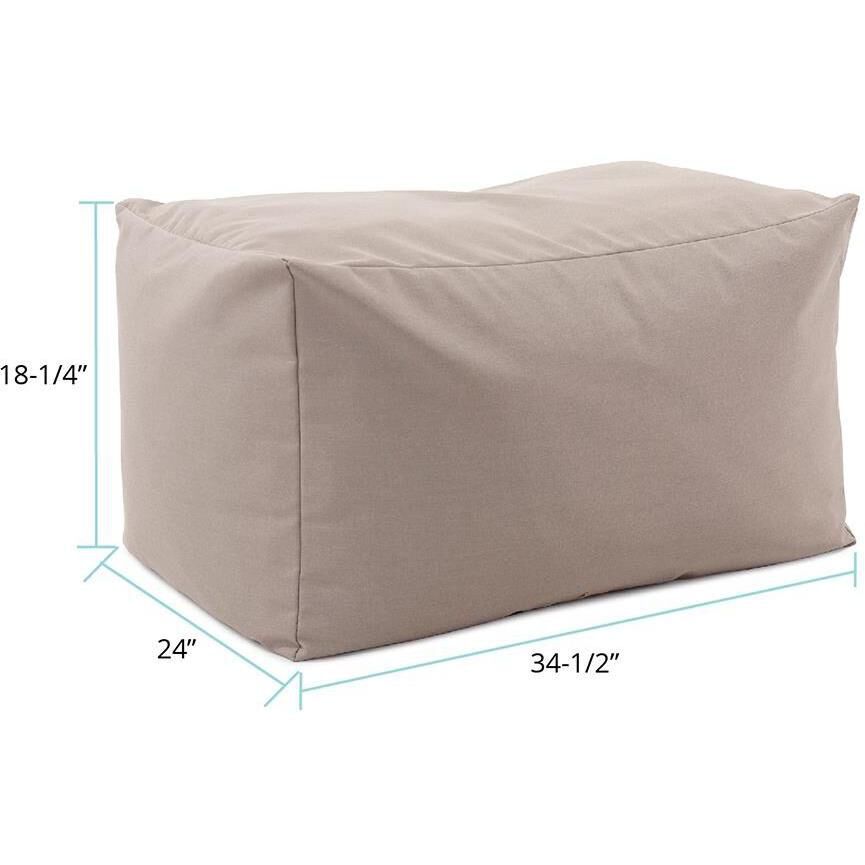 Seascape 18.25 inch Sand Outdoor Pouf Bench