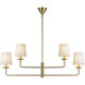 Alora Mood Bridgette 4 Light 29.5 inch Brushed Gold and White Linen Chandelier Ceiling Light in Linen Shade
