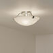 Independence 3 Light 16 inch Brushed Nickel Semi Flush Light Ceiling Light in White Etched Glass