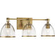 Wynnfrost 3 Light 24 inch Brushed Gold Vanity Wall Light