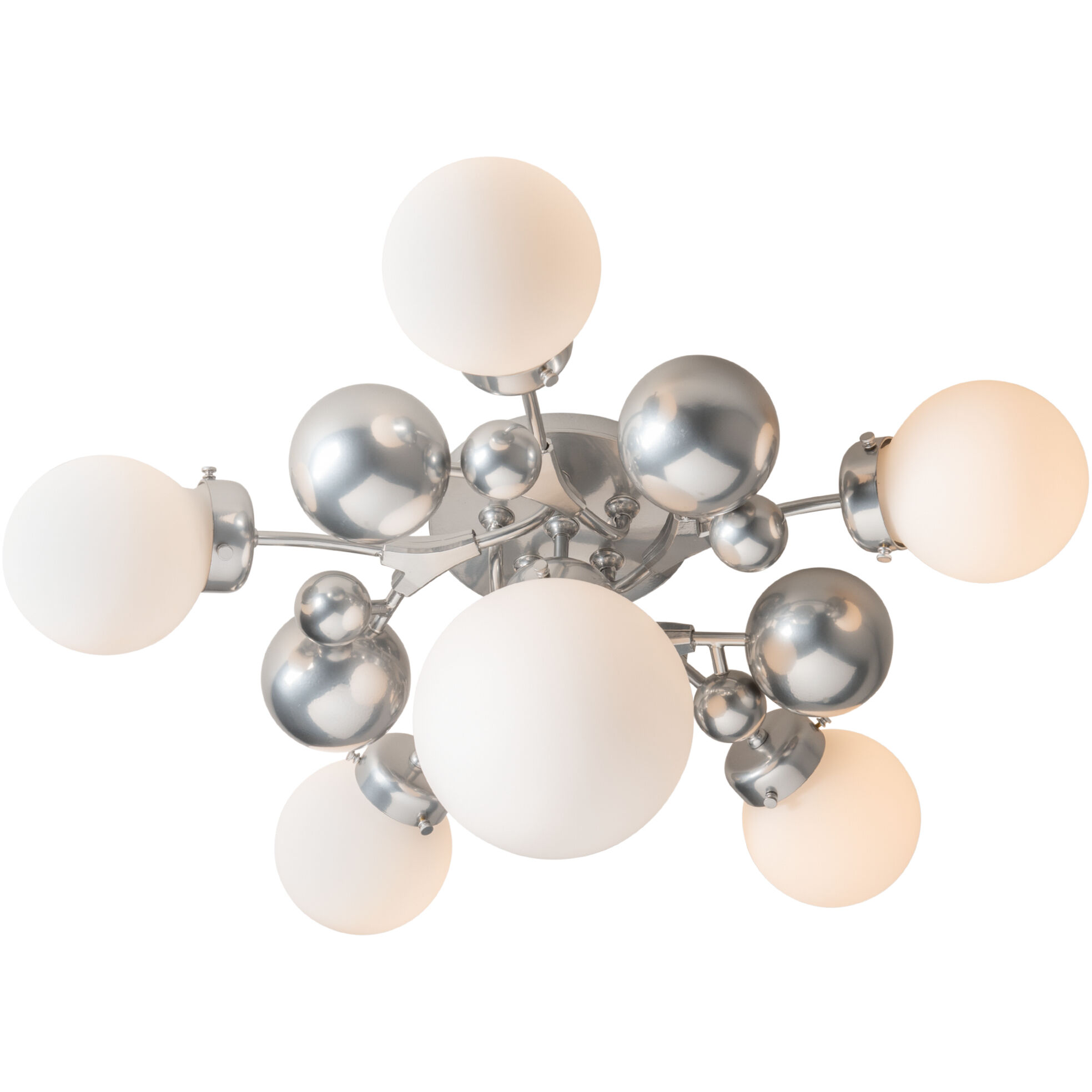 Sprig 6 Light 27.9 inch Sterling Semi-Flush Ceiling Light in Opal