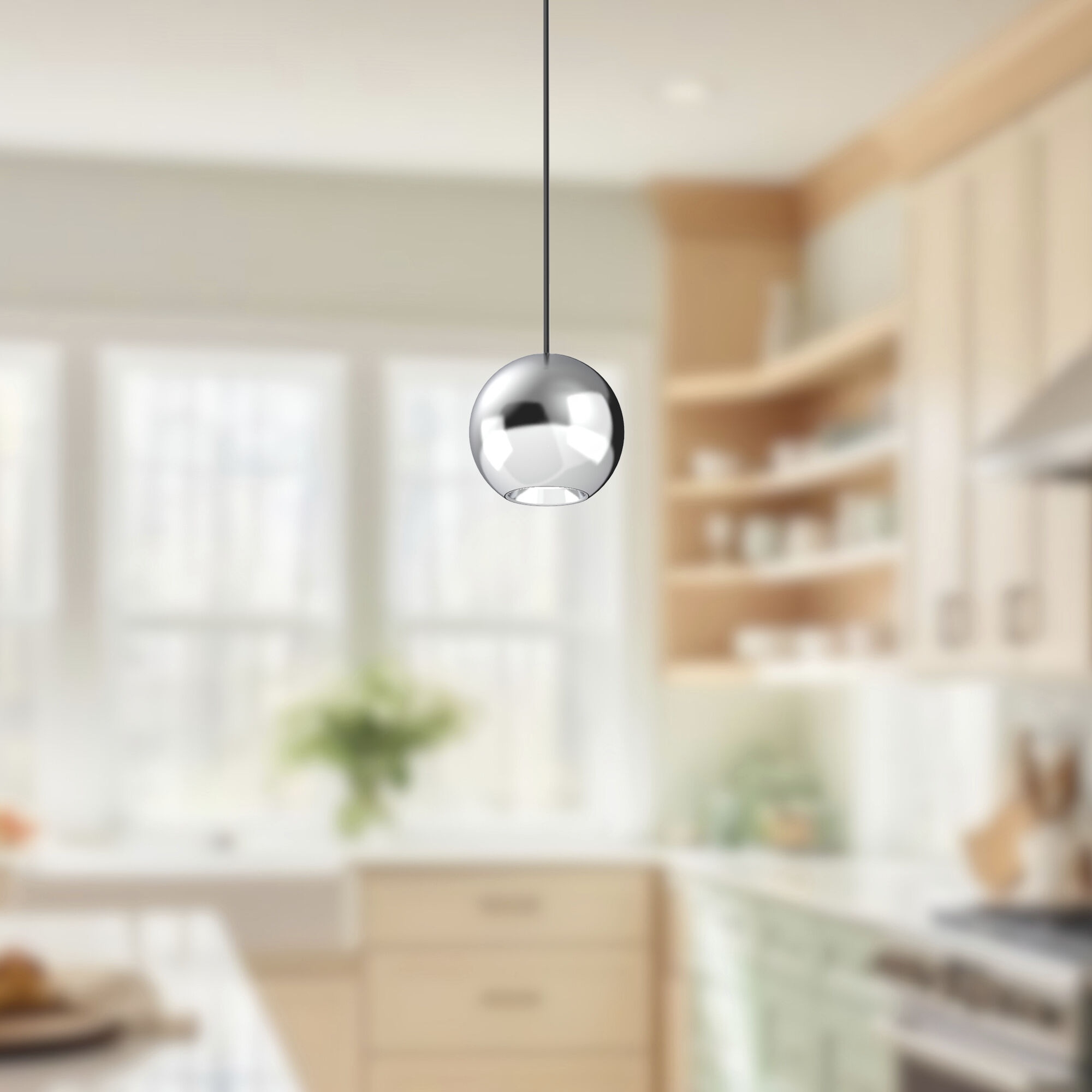 Exo LED 2 inch Chrome Pendant Ceiling Light
