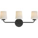 Durham 3 Light 23 inch Black Bath Vanity Wall Light
