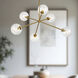 Alora Mood Cassia 6 Light 39.5 inch Aged Gold Chandelier Ceiling Light in Clear Glass