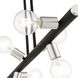 Bannister 6 Light 37 inch Black Linear Chandelier Ceiling Light