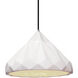 Radiance Collection 1 Light 12 inch Polished Chrome and Gloss White and Black Pendant Ceiling Light