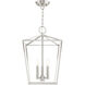 Devone 3 Light 13 inch Brushed Nickel Convertible Semi Flush/Lantern Ceiling Light
