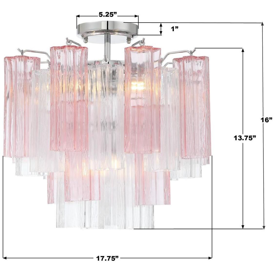 Addis 4 Light 17.75 inch Polished Chrome Semi Flush Ceiling Light in Spring