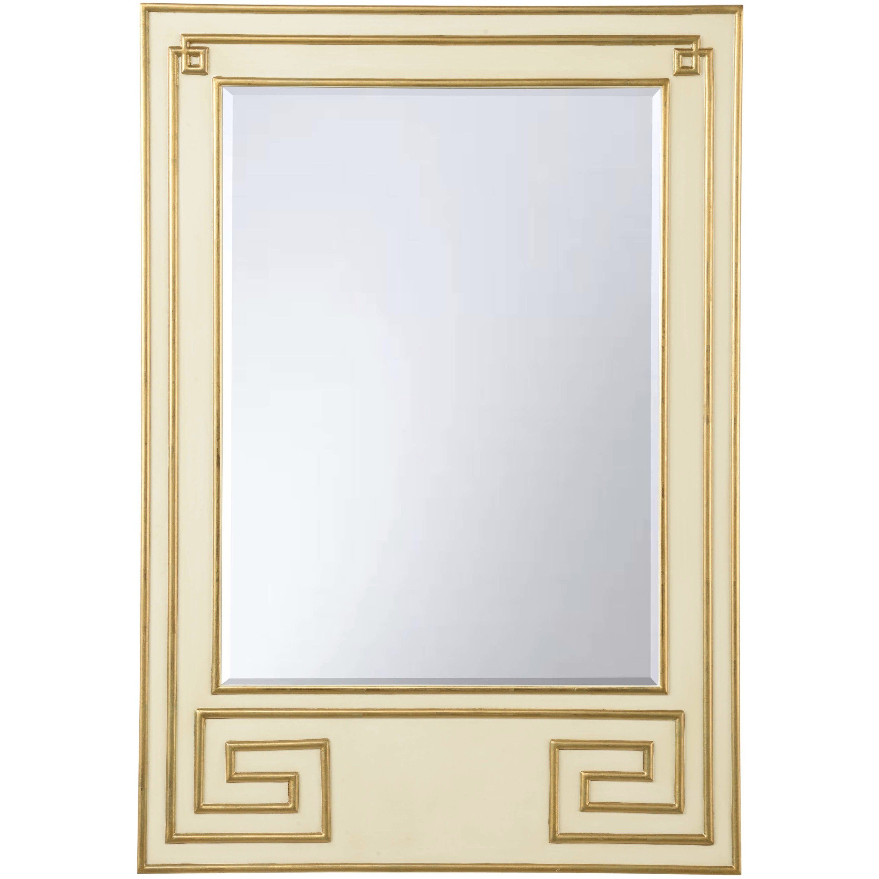 Greek Hall 46.25 X 32 inch White/Cream and Gold Mirror