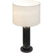 Sentu 25.25 inch 100 watt Matte Black and Black Marble Table Lamp Portable Light