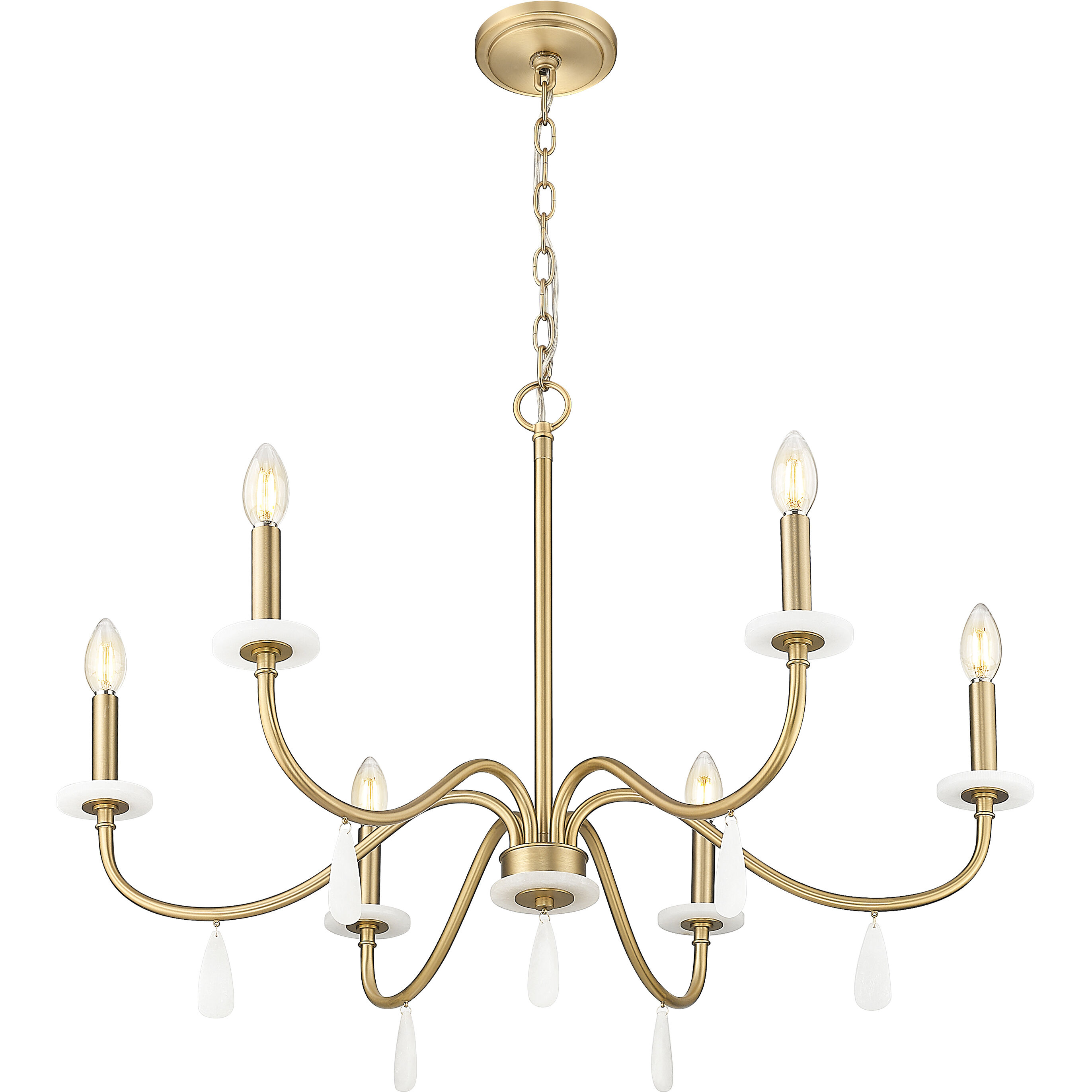 Toussant 6 Light 32 inch Mondern Gold Chandelier Ceiling Light in Modern Gold