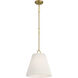Scandinavian 1 Light 15 inch Natural Brass Pendant Ceiling Light