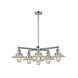 Franklin Restoration XX-Large Beacon 6 Light 35 inch Polished Chrome Chandelier Ceiling Light in Incandescent, Matte White Glass, Franklin Restoration