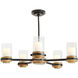 Sumter 5 Light 33 inch Black and Bronze with Natural Wood Candle Chandelier Ceiling Light, Beth Webb
