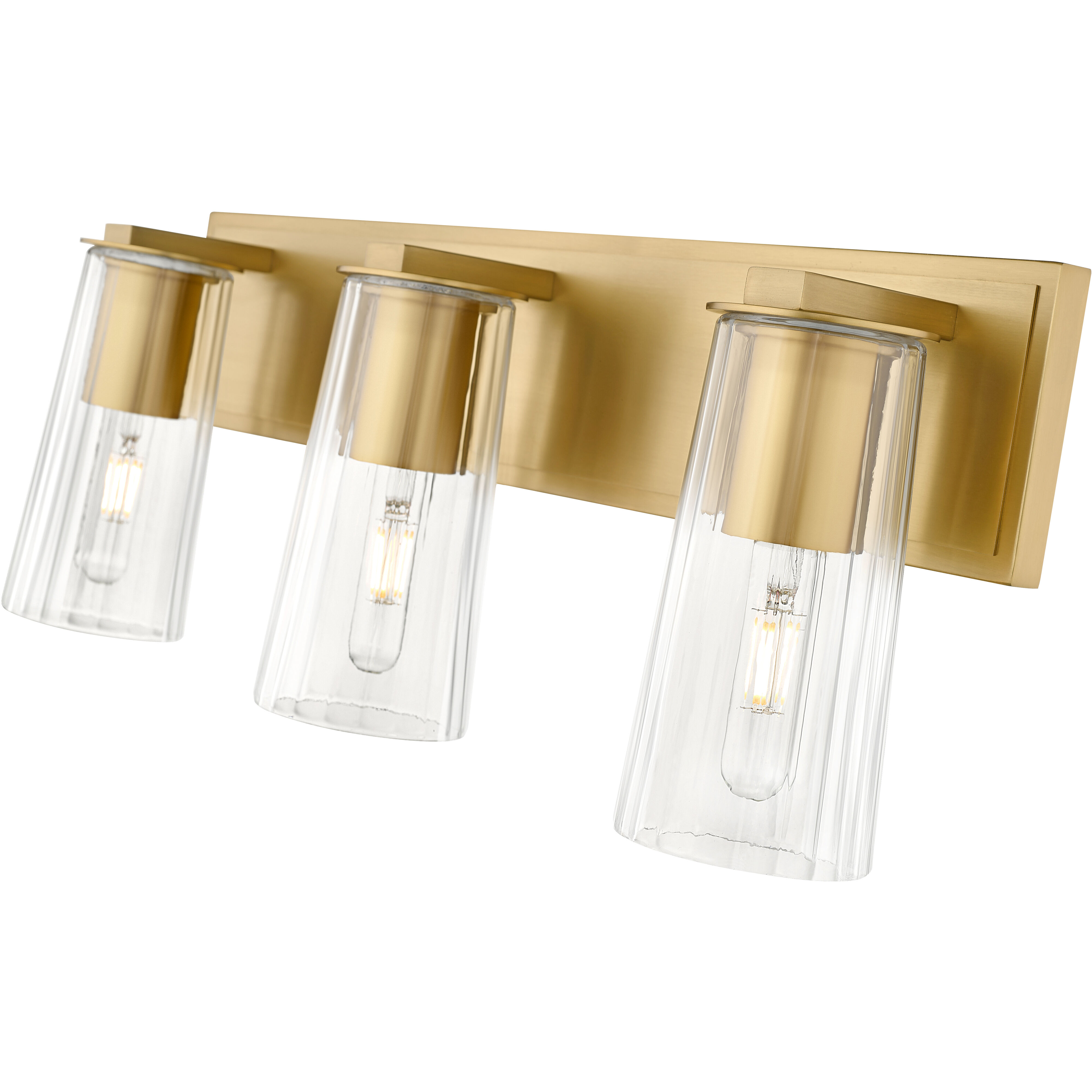 Titus 3 Light 24 inch Modern Gold Bath Vanity Light Wall Light