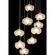 Ume 9 Light 20.5 inch Modern Brass Pendant Ceiling Light in Frosted, Round