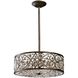 Amherst 6 Light 17 inch Antique Bronze with Clear Chandelier Ceiling Light